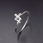 925 Charm Silver Cubic Zirconia Rings / Pentagram Shape Five Point Star Ring Jewelry