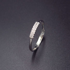 Crown White Gold Real 925 Silver Ring With CZ Plated Rhodium / Pure Silver Jewellery